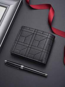 1 Piece Black Slim RFID-Blocking Men's Wallet - Ultra-Thin Lightweight Premium Vegan Leather Bifold Wallet With Multiple Card Slots, ID Window And Cash Storage For Business, Travel, Daily Commute, Minimalist Carry And Gift Giving - Stylish Mens Billfold For Men And Teens - Black - View 10