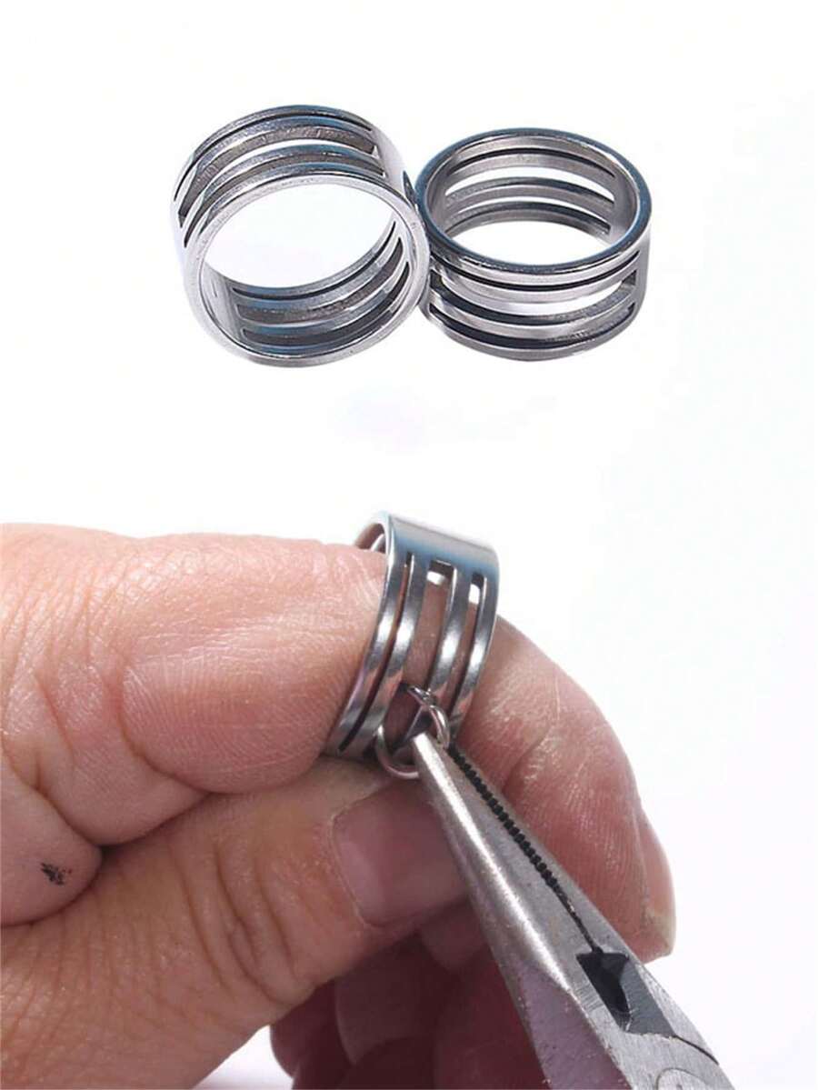 1pc Stainless Steel Easy Open Split Ring Tool, Jewelry Making Tool, Split Ring Opener, Suitable For DIY Jewelry Making - Multicolor - View 1