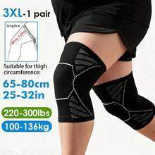 RPPR 1 Cặp - Ống bó đầu gối co giãn cao cấp, thoáng khí và thoải mái, cỡ lớn, unisex, đen xám/xanh dương, XL-3XL, phù hợp với cân nặng lên đến 136 kg - Nhiều màu - Xem 11