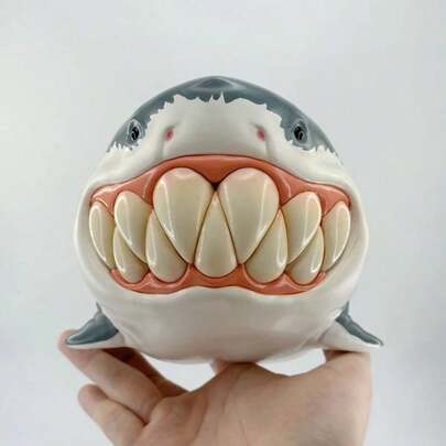 New Cute Shark Resin Figurine, Creative Gag Animal Statue, Home Decor Desktop Small Ornament