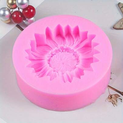 1pc Sunflower Silicone Mold, Suitable For Making Chocolate Mousse, Scented Candles And Plaster Molds