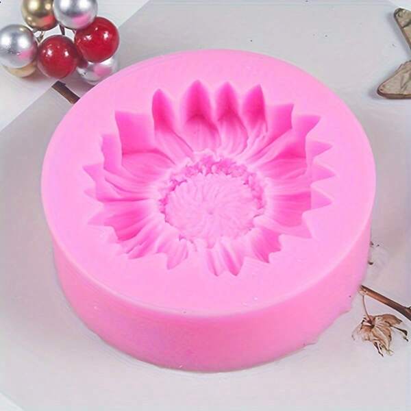 1pc Sunflower Silicone Mold, Suitable For Making Chocolate Mousse, Scented Candles And Plaster Molds