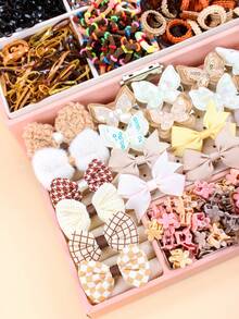 960pcs/Set Kawaii Brown Hair Accessories Set, Includes Butterfly, Flower, Bow Hair Clips And Brown Elastic Hair Ties - Suitable For Girls And Women, Practical For School, Events, Parties, Daily Hairstyles, Also Great For 2026 New Year Gifts, Valentine's Day Gifts, Claw Clips - Multicolor - View 6