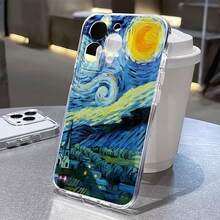 Impresión artística impresionista de Noche Estrellada. Esta elegante funda es compatible con los modelos  16, 15, 14 Pro Max, 13, 12, 11, XR y XS Plus. Fabricada en silicona TPU, ofrece protección contra golpes y caídas, además de una sensación superior. Es un regalo ideal para familiares, amigos y seres queridos, y una opción perfecta para Navidad.fundas para ,accesorios para celular,fundas para celular,funda  13,fundas ,fundas para  13,funda  16,funda  17 pro max, 17 pro max,funda  15,funda  17,funda ,fundas para  16,fundas  15,funda  14,fundas  17 pro max,protector para ,fundas  11,fundas  12,funda  17 pro,fundas  13,,case  17 pro max,fundas para  11,fundas para  12 - transparente - Ver 3