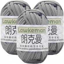 Lawkeman 3 peças/300g Fio de Camiseta de Poliéster de Alta Qualidade, Fio de Crochê e Tricô, Fio Grosso de Poliéster Macio e Elástico, 30m/100g por Rolo - Ideal para Projetos DIY, Chinelos, Cestas, Tiras de Tecido, Sacolas Artesanais Tecidas à Mão, Brinquedos, Sapatos, Tapetes, Cestas de Armazenamento - Multicolorido - Visão 27