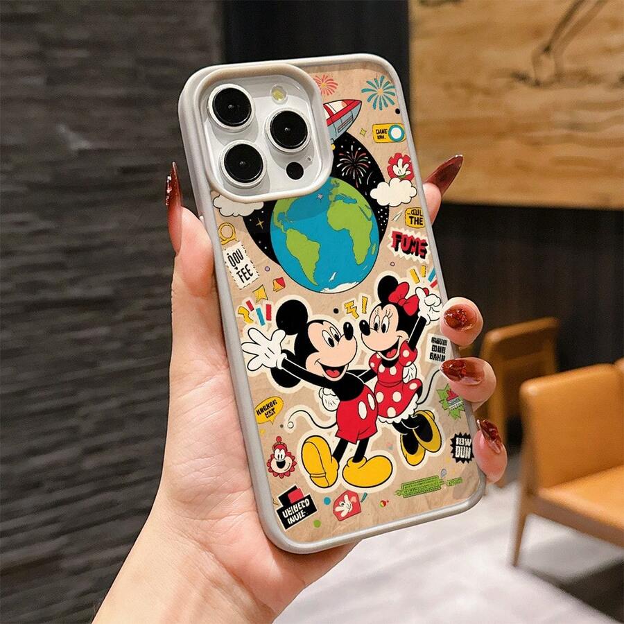 Mickey Mouse Clubhouse Character Patterned Phone Case Featuring A Joyful Design. Mickey Mouse, Minnie Mouse, Donald Duck, Daisy Duck, Goofy Dog, Compatible With IPhone 17, 17 ProMax, 17 Pro, 17 Air, 16, 15, 14, 13, 12 Pro 11 XsMax Xs Xr X And Galaxy Models, With Shockproof Protection And Magnetic Case. A Fun Gift For Disney Fans ,Mickey Fans, Family, Friends, Birthdays, Holidays, And Special Occasions. A Delightful Addition To Your Phone Accessories. - Grey - View 1