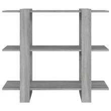 vidaXL Bibliothèque/Séparateur de pièce Sonoma gris 100x30x87 cm - Noir - Voir 4
