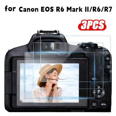 适用于佳能 EOS R6 Mark II/R6/R7 的 3 片装钢化玻璃屏幕保护膜，防刮花，防指纹，触感顺滑，经久耐用，摄影爱好者的必备品