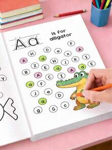 1/2/4pcs 32-Page ABC Letter Tracing Workbook Notebook | Suitable For Preschool And Kindergarten ABC Letter Practice | Fun Early Writing Practice Notebook With Drawing Pages, Practice Book, Magic Words, Great Gift And Practical Durable English Writing Notebook, Ideal For Back To School Season - Multicolor - View 5