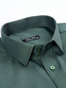 Rand paul Men's Breathable, Non-Sticky Dress Shirt, Easy To Wash And Dry, Ideal For Work, Meetings, And Everyday Wear - 深綠色 - 查看 2