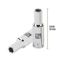 2-Piece Kit - 3/8" 12-Point Deep Socket, 1/2" Drive, Truper - Silver - View 4