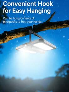 1pc Portable And Durable Multi-Functional Camping Lamp: Solar Charging + Dual-Side Lighting + Long-Lasting Battery Life, A Practical Equipment Suitable For Outdoor Camping / Night Fishing / Emergency Lighting.