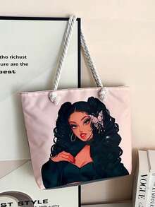 Túi tote in họa tiết chất lượng cao, túi xách tay ngoài trời dung tích lớn, thiết kế thời trang và độc đáo. - Nhiều màu - Xem 4