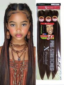 Xpression Pre-Stretched Braiding Hair - Smooth Yaki Texture, Flame Retardant Synthetic Fiber For Kids 3pcs - Multicolor - View 11
