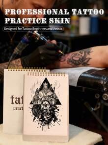 yikexuanli Ikxuan Tattoo Practice Skin Handbook, Includes 10 Sheets Of 1mm Double-Sided Realistic Tattoo Practice Skin, Comes With Tattoo Design Notebook, Suitable For Beginners And Tattoo Artists - Multicolor - View 3