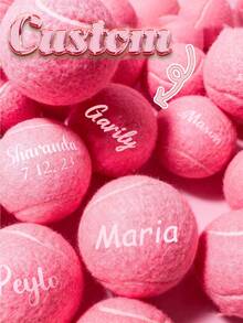 1Pc Personalized Tennis Ball,Can Be Customized With Your Name , Multiple Colors Available, Christmas/Birthday Gift, High Elasticity For Beginner Training & Match, Massage Pet Ball, Chew Toy, Custom Logo Tennis Accessory, Stress Relief Pet Supplies - Multicolor - View 7
