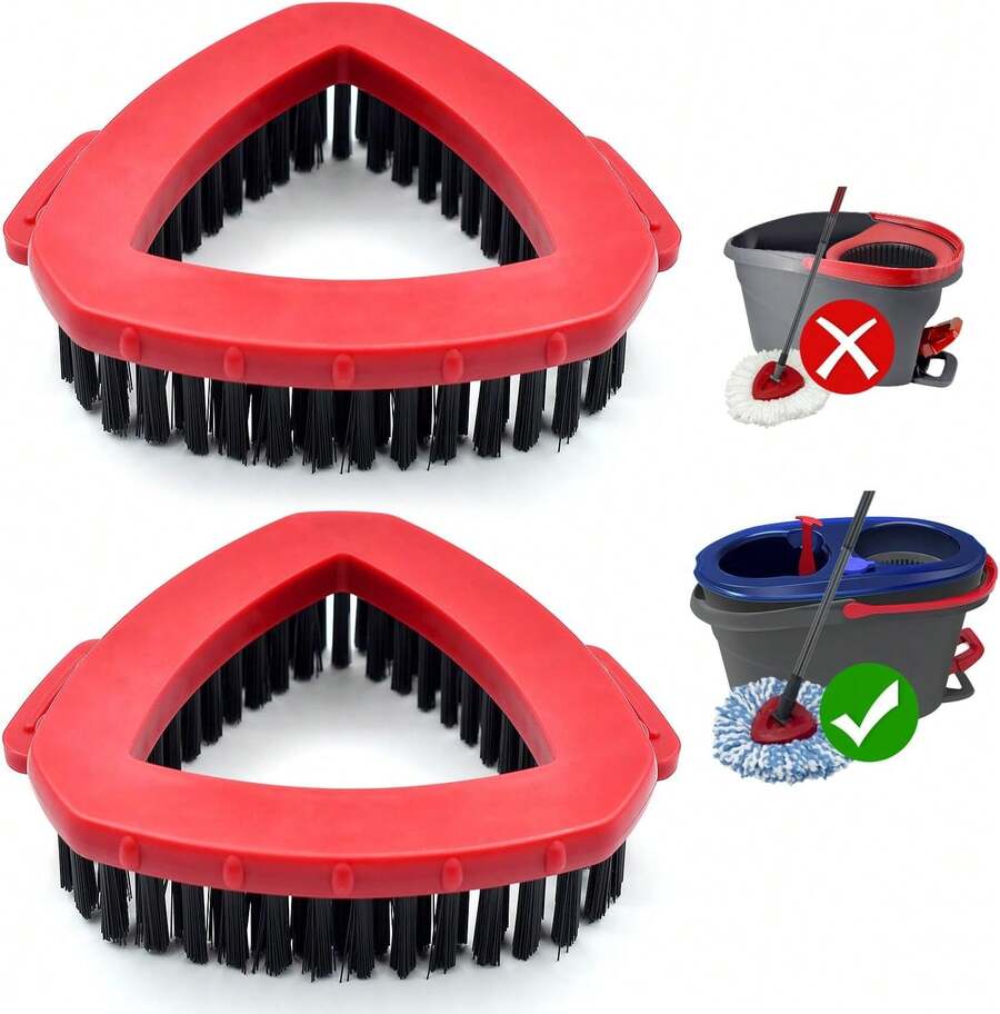 Scrub Brush Mop Replace Head For O Cedar EasyWring 1-Tank Spin Mop System Ocedar Mop Scrub Brush Head Hard Bristle Scrub Brush Floor Clean To Bathroom, Kitchen, Tub And Tile, NOT Fit RinseClean 2-Tank - Bộ cọ chà sàn Ocedar 2 bình chứa nước xoay tròn, 2 chiếc. - Xem 1