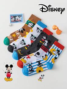 Disney 迪士尼 1/5/10 双装正品迪士尼米奇老鼠袜子，时尚袜子，袜子礼品，男士袜子，卡通袜子，女士袜子，室内拖鞋袜，创意礼品袜，迪士尼袜子 - 彩色 - 查看 13