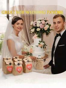 50/100pcs Brown Kraft Paper Bags, Durable Storage Bags, Party Gift Bags, Suitable For Snacks, Cookies, Burgers, Small Businesses, Grocery Stores, Takeout Packaging, Great For Parties, Weddings, Summer Evenings, Back To School, National Holidays, Halloween, Christmas - Large - View 5