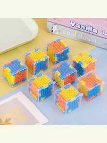 1/3/6片装六面迷宫拼图玩具，3D串珠迷宫拼图玩具，趣味减压玩具，学生奖励，生日礼物，返校礼物，新年礼物 - 彩色 - 查看 10
