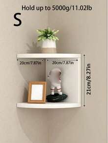 1pc Corner Wall Shelf, Triangular Floating Shelves, Multipurpose Storage Rack For Living Room, Bedroom, No Drill Required (Excluding Light Strip)