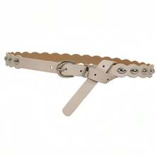 1pc Punk Style Studded Denim Belt, Fashion Street Wear