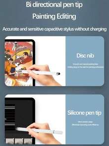 Stylo-stylet silicone haute précision à pointe ronde 2-en-1, compatible avec les tablettes Apple iPad, pour le dessin, le gribouillage, l'écriture - Multicolore - Voir 8