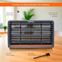 BLACK+DECKER Exterminador Eléctrico BDXBZMTMK9 Tipo Zapper con Luz para Interiores Trampa Potente Mata Mosquitos y Moscas Eliminador Silencioso de Plagas para Cocina y Dormitorio - Gris - Ver 4