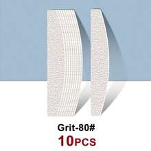 NailShine 10/30/50pcs Replaceable Half-Moon Nail Files, Manicure Sanding Sticks, Sandpaper Nail Files, Reusable & Washable, 80/100/180 Grit