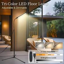 AMILL 53.14-Inch LED Floor Lamp, Smart Light, Multifunctional Dimmable, Bright LED Lash Light For Eyelash Extensions, Adjustable Brightness And Three Color Options, Height Adjustable With A Gooseneck, Suitable For Makeup Lighting On Lash Beds (Black). - Multicolor - View 5