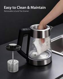 Aigostar Electric Kettle - 2200W Fast Boiling, 1.7L Stainless Steel With Anti-Limescale Ceramic Coating, Temperature Control & Keep Warm, LED Indicator, Includes Tea Infuser - Ceramia - UK Plug(220-240V) - View 7