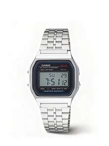 Casio 男士经典休闲运动风腕表。不锈钢表带，休闲运动风格，适合日常佩戴。数字时间显示。A159W-N1，新年和圣诞节礼物。 - 銀色 - 查看 2