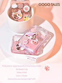 GOGO TALES GOGOTALES 甜美腮红眼影盘，哑光和珠光质地，高显色度，持久不脱妆，附赠 DIY 贴纸，包含粉色、焦糖棕色和中性色调，腮红高光二合一，适合学生和新手使用。 - #G03 Taro Bubble - 查看 8