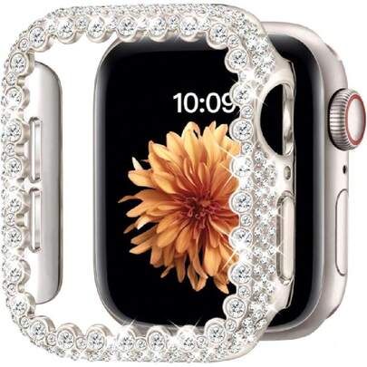 Bling Bumper Case Compatible With Apple Watch Series 11/10 42, Diamond Protective Face Cover For Women, Hard PC Frame Protector For  Series 11/10 42,39927178