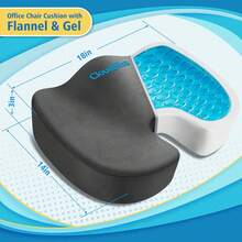 Quality Assurance CloudBliss Gel Cushion - Cooling Gel Enhanced Foam Ergonomic Cushion Long Sitting Office, Gaming, Car, Automotive, Airplane (Large, Black) XA0C - 灰色 - 查看 2