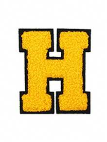 1/26pcs Chenille 2.8 Inch Letter Iron-On Patches, Suitable For Repairing Jeans, T-Shirts And Other Clothing, Letter Patch Badges - Yellow - View 27