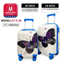 MARKTOMI - ABS Luggage Set (18" + 20") This Set Includes One 20" And One 18" Suitcase, Both Made Of Lightweight And Durable ABS. With Fun Designs And Vibrant Colors, They Are Ideal For Students. Both Have 360° Double Spinner Wheels For Smooth Movement. Unlike Suitcases With Single Wheels, They Glide In All Directions And Are Easy For Students To Maneuver. The Interior Is Compartmentalized And Includes Elastic Straps To Keep Contents Organized. They Also Feature An Adjustable Telescopic Handle And An Integrated Combination Lock. Perfect For Family Trips, School Excursions, And As Carry-On Luggage. - L37-6-58 - 查看 2