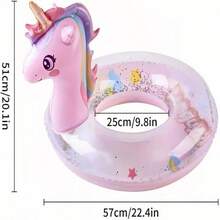 Inflatable Swimming Pool Floats, Baby Rainbow Sequin Unicorn Swimming Ring, Children Swimming Ring, Swimming Pool Toys, Floating Devices - Multicolor - View 8