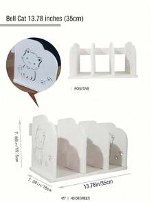 这款极简桌面书架适用于家庭书房、办公桌、客厅杂志书籍收纳、卧室杂志架以及浴室台面装饰。它是情人节送给情侣的绝佳礼物。组装简便。卡通猫咪书架/铃铛猫创意书挡是开学季和毕业季送给学生的绝佳礼物。