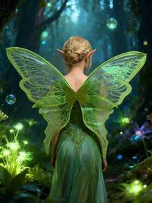 1PC Super Large Gold Foil Butterfly Wing, Shiny And Transparent Angel Fairy Wings, Adult Costume Props. Suitable For Various Holiday Parties, Bars,Elfears, And Christmas - Multicolor - View 14