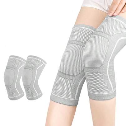 1 Pair Unisex Sports Knee Pads, All-Weather Breathable Compression Knee Joint Wrap And Support, Lightweight Fabric With Elastic Strap, Suitable For Workout And Daily Use