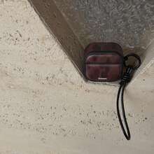 Vintage Magnetic Leather Gradient Amber + Black Cord Earphone Case Compatible With AirPods Pro 2, Cute Minimalist Design For AirPods 3/4, 1/2 Protective Cover