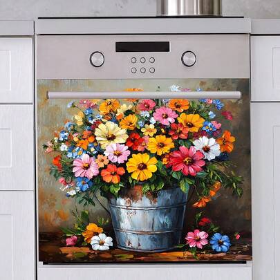 1pc Watercolor Style Chrysanthemum Wall Decal, Removable Waterproof Vinyl Sticker, Bathroom Decor Removable Sticker, Self-Adhesive, Home Decor, Vinyl Home Decor Sticker, Spring Decor, Add New Meaning To Your Home, Holiday Decor Sticker, Birthday Graduation Gift Sticker, Kitchen Decor