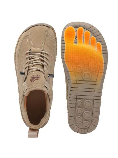 1双男士手工缝制动物纹休闲靴，人造革拼接，适合休闲、办公、健身、户外徒步等场合，橡胶防滑鞋底