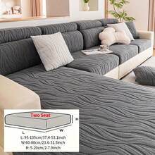 1pc Waterproof Large Wave Sofa Slipcover, High-End Anti-Slip Living Room Couch Cover, Machine/Hand Washable, Pet-Friendly, Suitable For All Seasons, Home, Kitchen, Bedroom, Office Use - Dark Grey - View 12