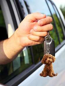 Cute Curly-Haired Teddy Bear Bag Charm - Brown, Bag Decoration, Cute Acrylic Dog-Shaped Accessory, Lightweight Acrylic Pendant, Suitable For Wallets, Backpacks, Cars, And Home - No Power Required, Gift For Pet Lovers, Car Accessory, Fun Ornament, Smooth Texture, 2d Flat Design, Outdoor Accessory, Party Accessory, Gift, Souvenir, Perfect Back-To-School Gift