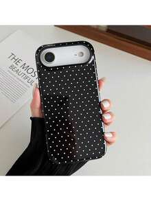 GIIPPA Glossy White Polka Dot Phone Case On Black Background, Compatible With IPhone 17, 17 Air, 16, 15, 14, 13, 12, 11, Pro Max, Plus, X, XS - Black - View 5