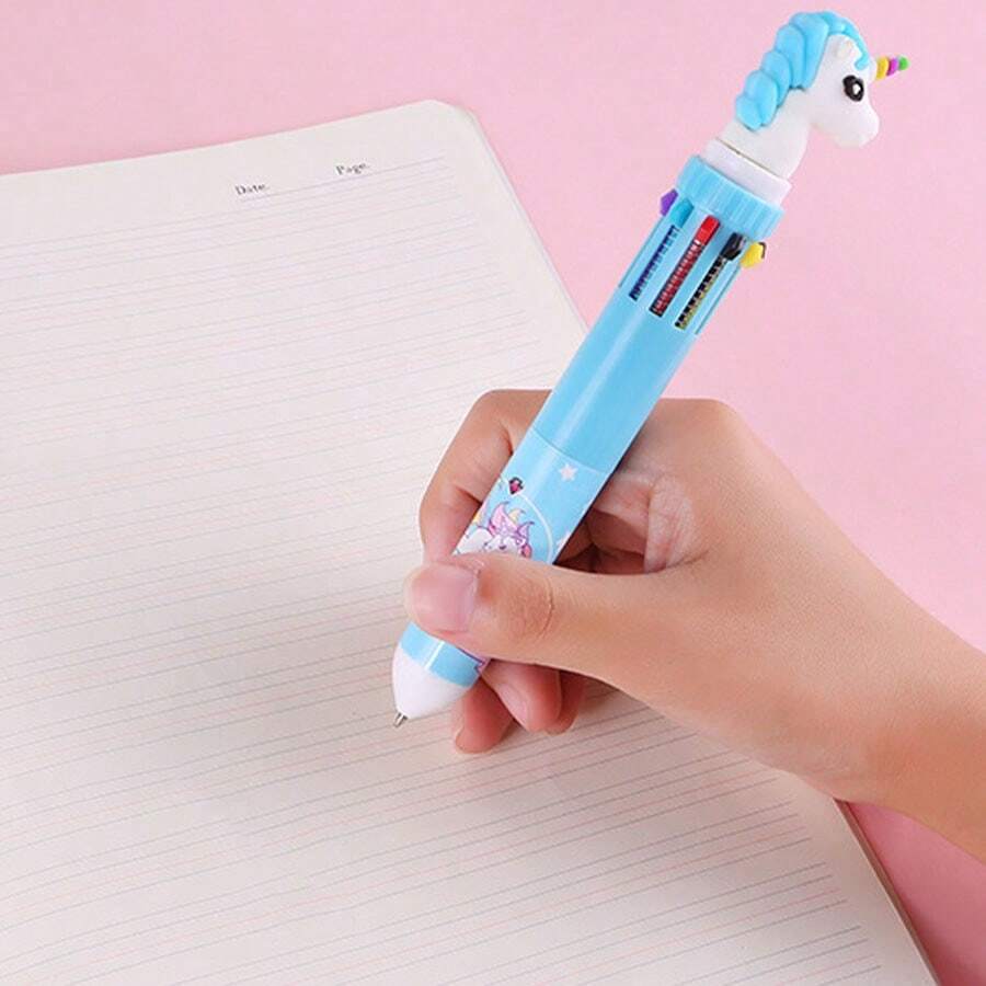 10支装可爱独角兽啫喱笔 - 多色可爱书写用品，适用于学生、办公室、情人节、创意场合 - 彩色 - 查看 1