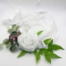 12pcs Artificial White Rose, High-Quality Lifelike Fake Rose Bouquet, Suitable For Outdoor Wedding Decor, Chair Back Floral Arrangement, Rustic Forest Style Wedding Decoration, Professional Wedding Photography Props, DIY Craft, Bridal Shower Venue Decor, Centerpiece, Aisle Decoration, Home Interior Decor