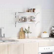 vidaXL Étagères murales 2 pcs 75x23,5 cm acier argenté inoxydable - Argent - Voir 3
